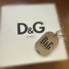 美品 D&G ドルチェ ガッバーナ ドッグタグネックレス シルバー アクセサリー