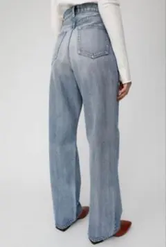 新品未使用moussyマウジーハイウエストデニムパンツライトブルー23完売レア