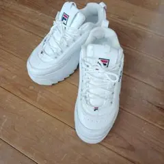 FILA厚底スニーカーホワイト DISRUPTOR Ⅱ WEDGE 24センチ