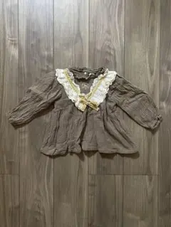 cottoli 90cm ブラウン長袖ブラウス