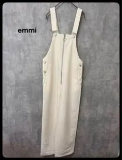 ⚫︎emmi フロントファスナー付きサロペット ホワイト
