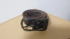 DIESEL 黒レザー ベルト メタルバックル