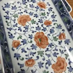 新品　翠泉　花唐草　長皿　焼魚皿　　　　　　　　　　　　五枚のサムネイル
