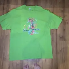 古着 ビッグシルエット 2XL アルスタイル タツノオトシゴ Tシャツ グリーンのサムネイル