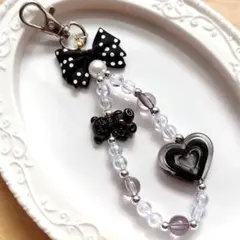 ビーズキーホルダー ビーズストラップ 韓国 黒担 y2k 韓国 コレクトブック
