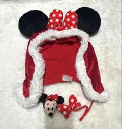 ミニーマウス耳付きファンキャップ