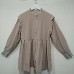 ELENCARE DUE 長袖ブラウス ベージュ ギャザー ゆったり