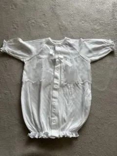 ホワイトロンパース 半袖 ボタン付き