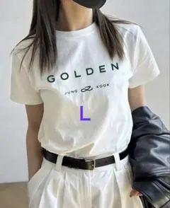 限定②❣️JUNG KOOK★Tシャツ【Lサイズ】【ホワイト✖️ダークグリーンロゴ】のサムネイル