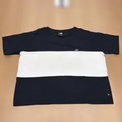 new balance ブラック/ホワイト ボーダーTシャツ Lのサムネイル