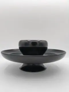 茶道具　天目台　山中塗　黒漆　乾漆　助田宗明作　桐共箱入り　裏千家 茶道具 天目台 山中塗 黒漆 乾漆 助田宗明作 桐共箱入り 裏千家