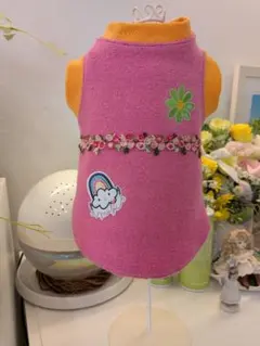 ハンドメイド犬服 Sサイズ 女の子 極暖ピンクニット　小型犬