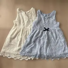 H&M レースノースリーブワンピース 2色セット