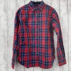 美品【 グリーンレーベルリラクシング 】長袖 チェック シャツ コットン フリー