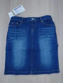 【新品タグ付き】デニムスカート タイトスカート 膝丈スカート ブルー系