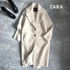 ZARA 未使用　ブークレー　オーバー　チェスターコート　ボア　アイボリー