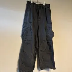 GUグレーデニム カーゴパンツ ゴムウエスト　Mサイズ　メンズ