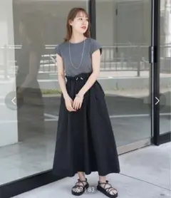 ドロストドッキングリブノースリーブワンピース