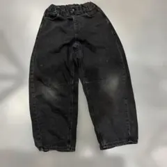 GU キッズ デニムパンツ ブラック 140cm