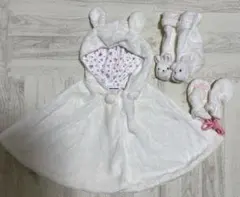 【美品】ミキハウス　マイクロファーマント・ブーティ・ミトンのセット