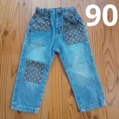 兄弟お揃い◎BRANSHES デニムパンツ ドット柄ポケット90サイズ