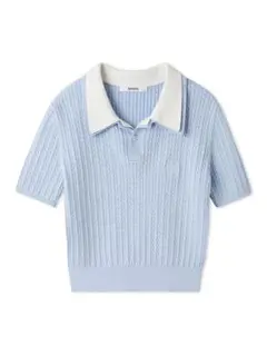 SNIDEL ワンポイントレイヤードポロニットプルオーバー