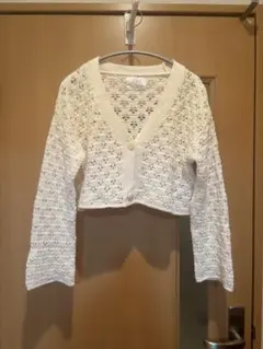 ZARA クロシェ編み ショート丈 カーディガン 11-12