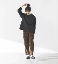 セール‼︎‼︎【hunch】両面微起毛♡チェック♡テーパードパンツ♡美品のサムネイル