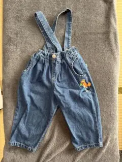 デニムブルー サスペンダー付きオーバーオール 90cm