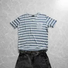 archive border vneck tee marine y2k cboy - メルカリ