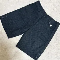 新品タグ付き RAF RAF ハーフパンツ 67cm 紺系 チェック柄 秋冬素材