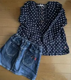 ミキハウス　ダブルビー　スカート　チュニック　2点セット　女の子　服