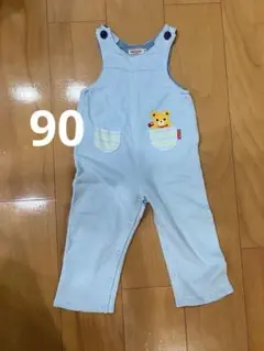 ミキハウス 水色 オーバーオール S