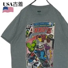 USA古着 マーベル アベンジャーズTシャツ グレー L アメコミtシャツ