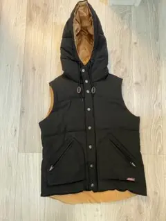 Dickies フード付きダウンベスト Mサイズ ブラック/オレンジ