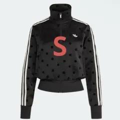 adidas サテン水玉TTトラックトップ ドット柄 ブラック ジャージ 1点のみ 即完売 adidas サテン 水玉 TT トラックトップ ブラック M