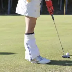 レッグウォーマー★パーリーゲイツ★ホワイト ストライプ ゴルフソックス