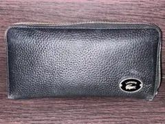 LACOSTE ラコステ 長財布 ラウンドファスナー レザー ブラック ワニロゴのサムネイル