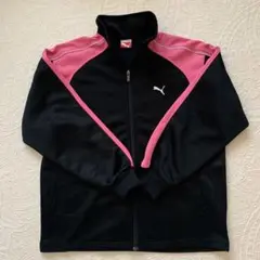 PUMA ジップアップジャケット 140 ブラック/ピンク