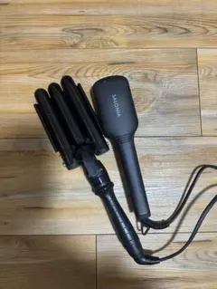 SALONIA 三つ編みヘアアイロン ブラック➕ ストレートヒートブラシ セット