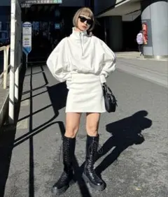 PAGEBOY カットアウトZIPスウェットワンピース