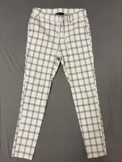 Belinda チェック柄 スキニー パンツ ホワイト Mのサムネイル