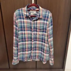 レミレリーフ REMI RELIEF 綿麻シワ加工 チェックガーゼシャツ