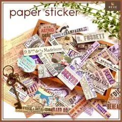 ペーパーステッカー　フレークシール　大容量　コラージュ素材　アメリカ雑貨　英字