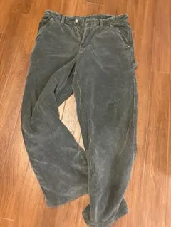 ZARA コーデュロイ ペインターパンツ グリーン