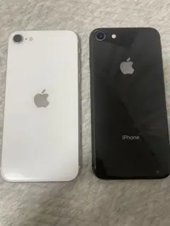 iPhone SE & 8 ホワイト ブラック 画面傷あり