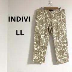 インディヴィ レディース アンクルパンツ 総柄 花柄 ボタニカル 日本製のサムネイル