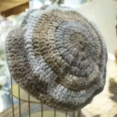 タイムセール★手編みのニットベレー帽 ハンドメイド