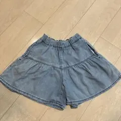GU デニムフレアショートパンツ　130