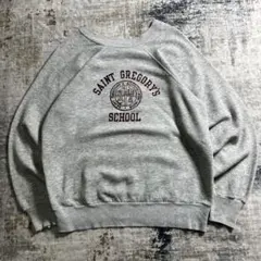 80s Champion スウェットシャツ カレッジプリント 霜降り グレー